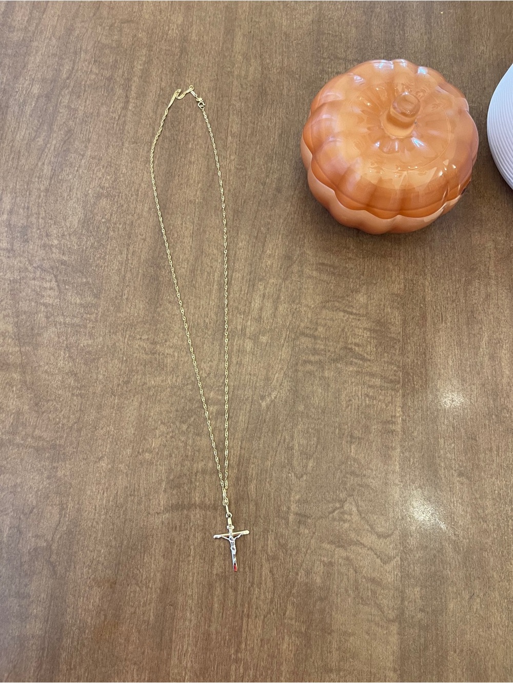 Gold and white gold Cross Pendant Necklace